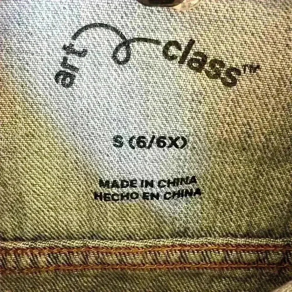 Art Class Denim Jacket with Embrace Your Inner Rose on back - Picture 5 of 7